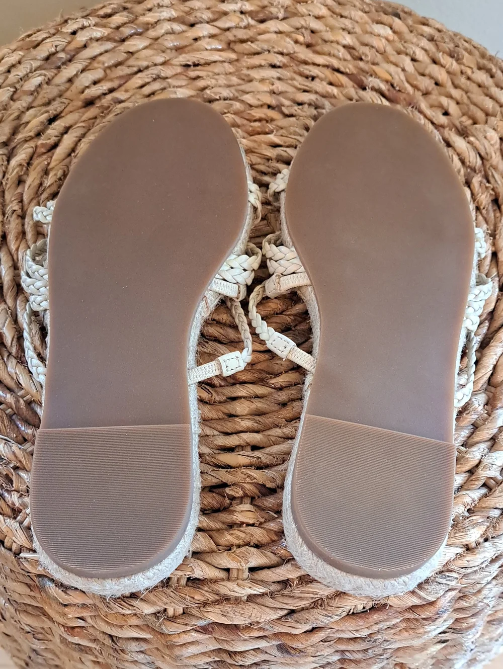 NWOT Madewell Womens Kathryn Ivory Braided Leather Espadrille Slide Sandals 8